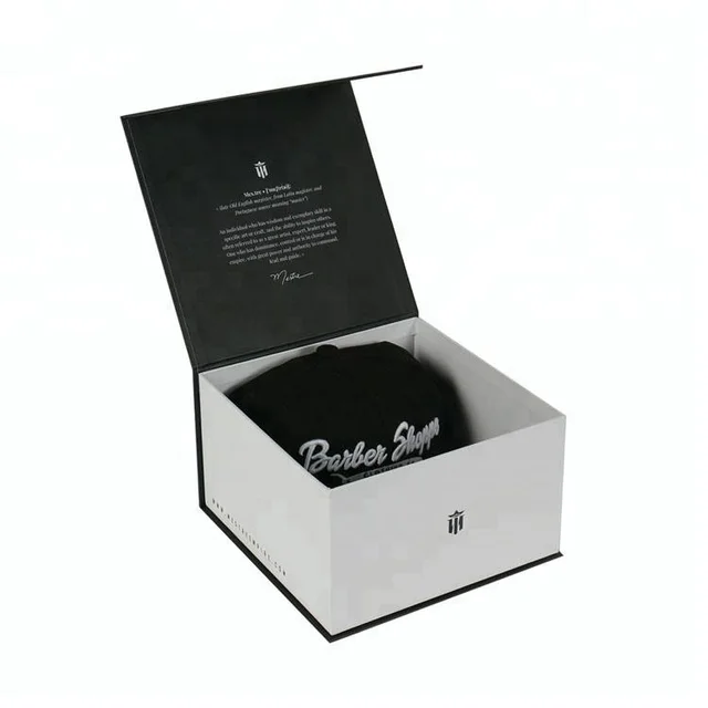 custom black paper box packaging gift new era hat case