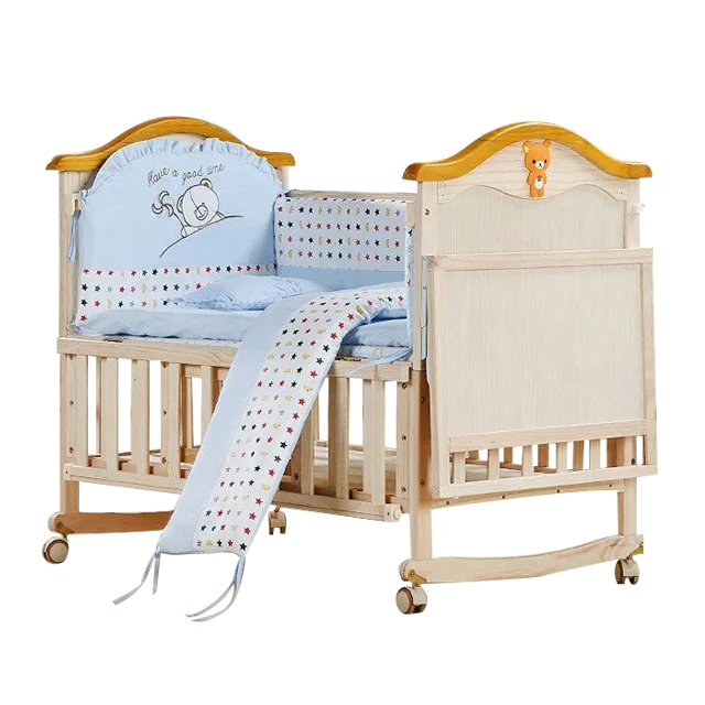 Baby Bed,Extendable Baby Cot,Solid Wood 
