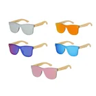 Latest Colorful Lens Glasses Women Bamboo Sunglasses For Sale