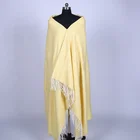 home blanket woven acrylic yellow women shawl winter scarf