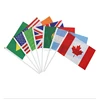 Wholesale Ready To Ship 100% polyester 14X21cm all country hand held waving small national flags with plastic pole