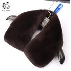 Natural or dyed black design black fox fur collar mens detachable fur collar
