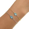 2017 gold plated copper brass wholesale cheap jewelry enamel baby blue gold chain hamsa hand bracelet