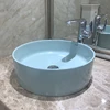 HUIDA new design modern green color washbasin ceramic sinks in cheap price