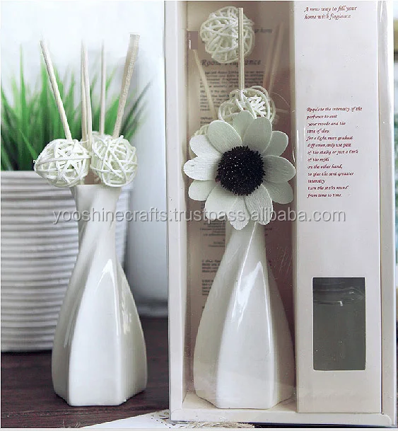 diffuser in an elegant ceramic bottle, oil scent diffuser, reed