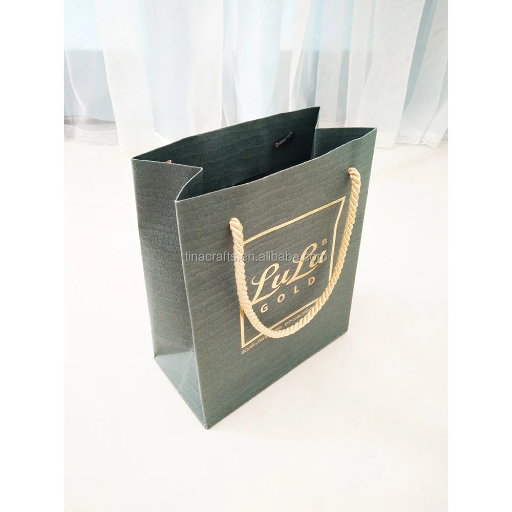 custom luxury gift craft shopping white art paper bag with blac