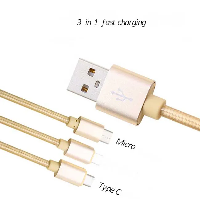 2019 New Launched 3A fast charging magnetic usb cable 3in1 braided - ANKUX.COM