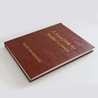 Hot stamped leather hard cover book cheap hardcover book dust jacket printing