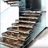 Modern floating straight staircase marble step design