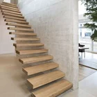 50-100mm thick floating wood stair tread