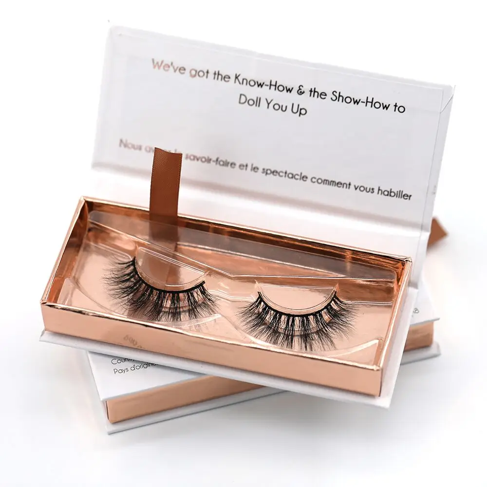 black eyelash packaging round box with gold stamping