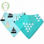 100% Bamboo Children Absorbent Baby Animal Face Bandana Burpy Scarf Muslin Bib