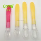 Hot sell baby products various color lovely design flexible 100% silicone spoon baby training spoon