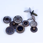 Custom private brand name logo design metal jeans button