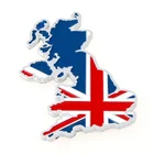 ETIE low prices custom made car emblems UK flag badges Aluminum alloy matel Nameplate designed stickers