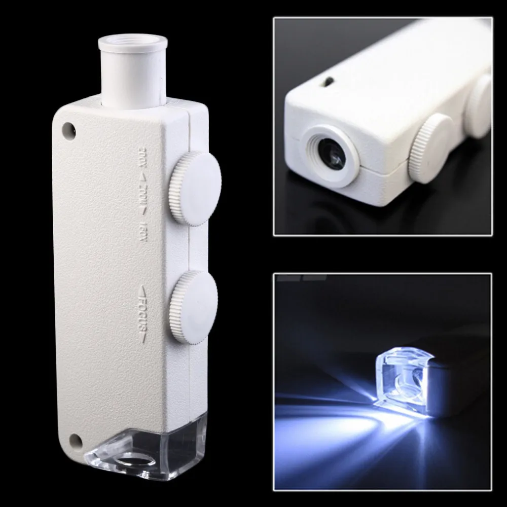 High Quality Mini Handheld 160X - 200X Zoom Magnifier Microscope Jewelers Loupe Magnifying Glass LED Light hot selling