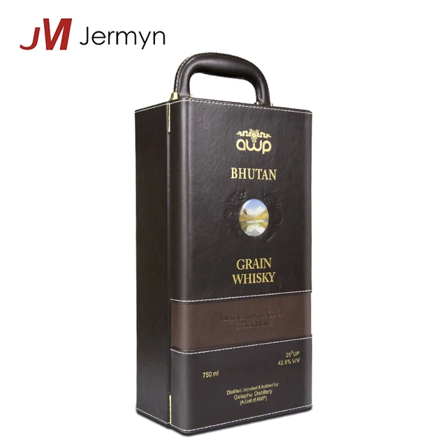 high quality luxury wine bottle custom leather packaging box
