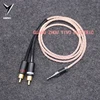 Hi-end Wholesales DIY 8N Copper 8 core Silver Audio Shielded Cable 2 RCA to 3.5mm headphone plug Audio Wire Cord Cables