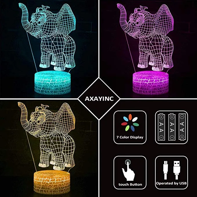 illusion led night light table lamp for kids bedroom decoration