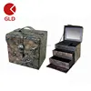 Portable fabric jewelry box with mirror & several drawers inside