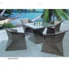 Yizhou Royal white 5 Pieces Outdoor Patio Garden Furniture Aluminum Plastic rattan cane Dining Set Hotel Wicker Table and chair