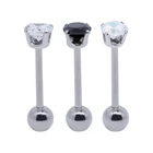China piercing manufacturer magnetic prong set zircon piercing tongue jewelry