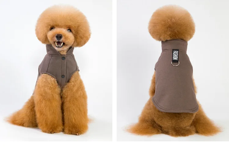 2020 Autumn And Winter New Pet Clothes Pet Sweater Dog Clothes Solid Color Pet Warm Vest Teddy Dog Clothes For Factory