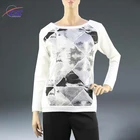 Hot Selling high quality graphic long sleeve white women print t shirt