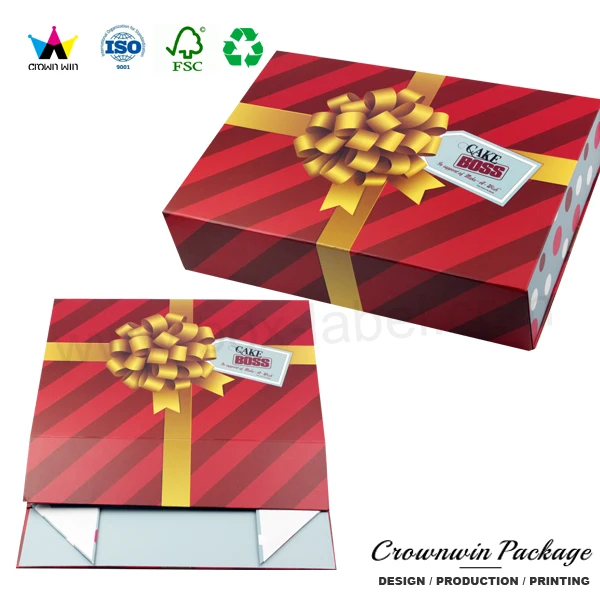 luxury foldable rigid cardboard christmas gift box
