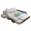 American style bedroom furniture Multi-functional genuine leather adjustable bed
