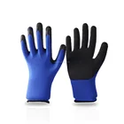 Wholesale polyester shell yellow ce certified latex gloves