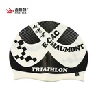Adult silicone swim cap with custom printed logo for swimming hats and caps