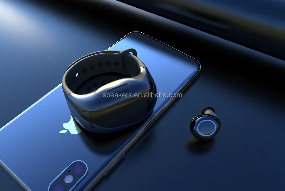 TWS Wristband Earphones Bluetooth 5.0 True Wireless Earbuds Noise Cancelling Touch Binaural Earphone Mini Sport Headset with Mic - ANKUX.COM
