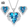 Guangzhou Custom Gemstone Heart Jewellery Womens Jewelry Set