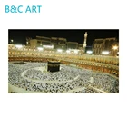 Custom islamic mosque canvas cheap photo prints art craft for hall decoration