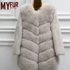 Hot Sale Long Style White Colour Overcoat Fox Fur Coat women