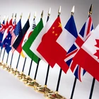 Standard Size Table Top Flags , Professional Miniature International Flags With Metal Pole