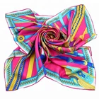 High Fashion Screen Printed Scarf 100% Silk Twill Printed Square