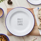 Personalized factory christmas pizza metal plate dish with company printing logo