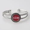 Round Classic Silver Twist Red DST Bangle