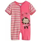 100% cotton interlock baby romper with cut embroidery