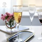 Wholesale Elegant Crystal Goblets Champagne Glasses Wine Glass With Gold Rim