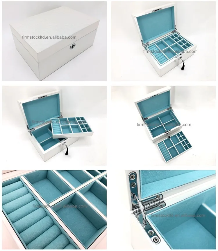 hot selling custom made wooden jewelry box white jewelry gift