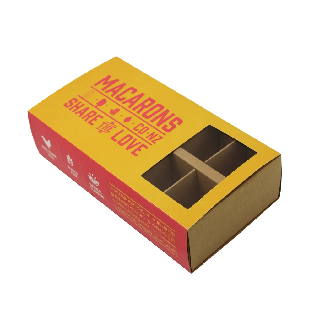 printed handmade brown kraft paper cookies biscuit packaging box