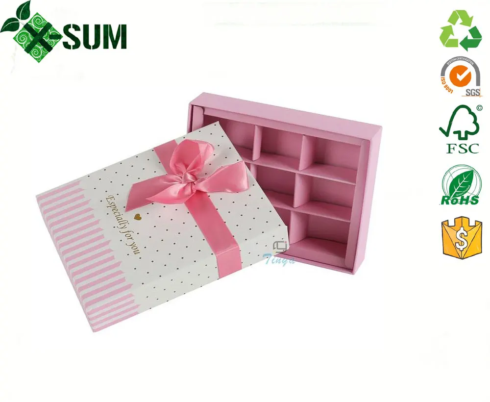 sweet chocolate paper box with compartments cardboard