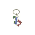 Souvenir travel gift engraved blank zinc alloy metal enamel italy shaped keychain keyring