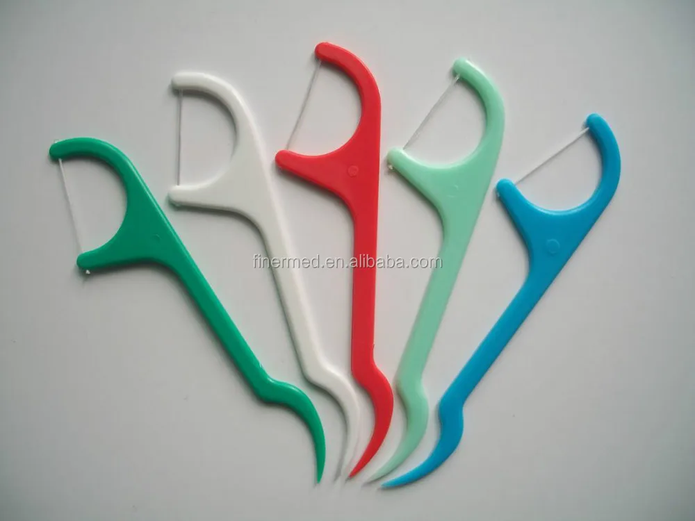 teeth shape dental floss holder with keychain