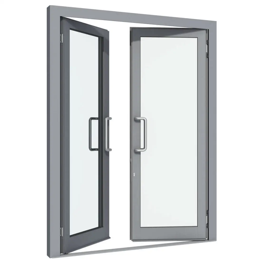 Tempered glass casement door swinging door for internal