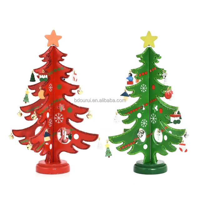 wholesale wood christmas tree gift with decorative for bar