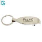 Metal silver bottle opener keychain custom logo keychain